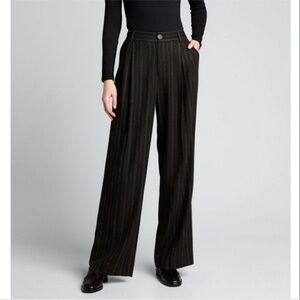 Vince High Rise Wide Leg Striped Trouser Pants Size 14